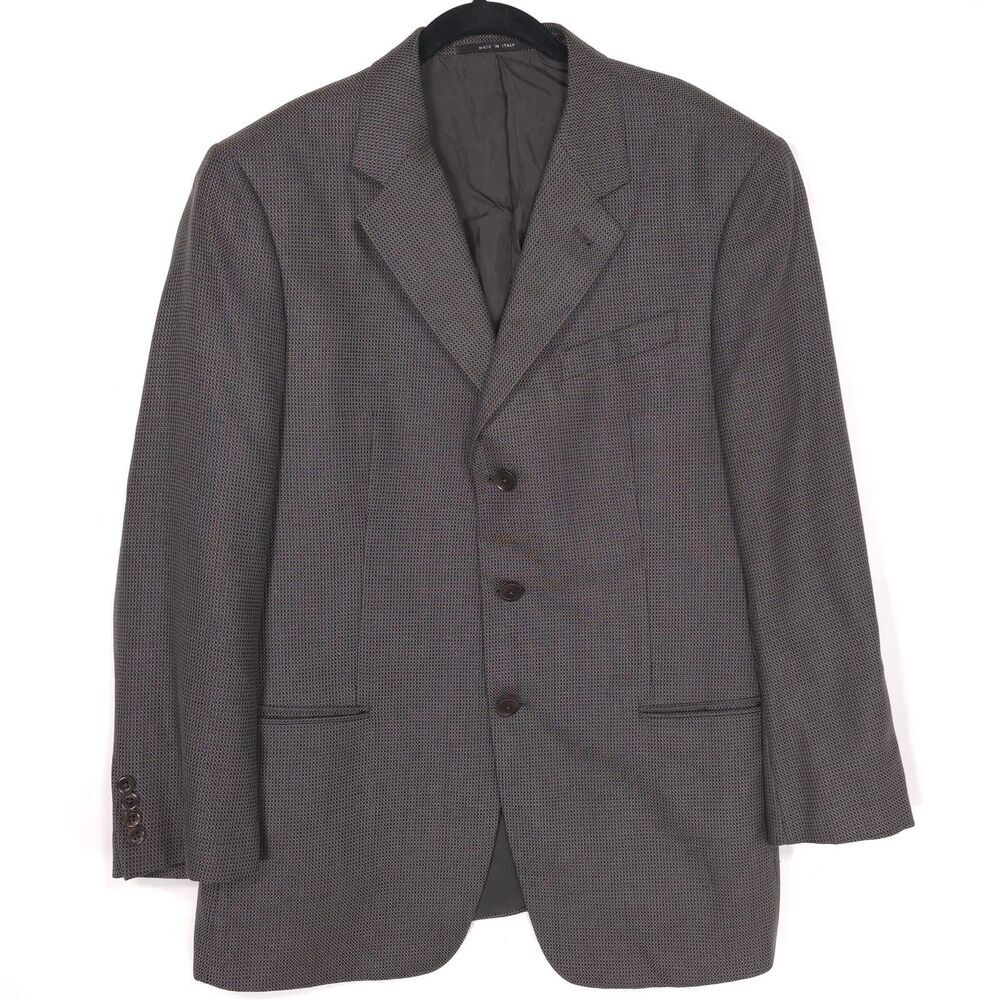 ARMANI COLLEZIONI Blazer 42R NEIMAN MARCUS Sport Coat ITALY MADE Gray SILK WOOL‎